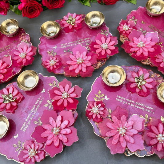 3D Hot Pink Pooja Thali